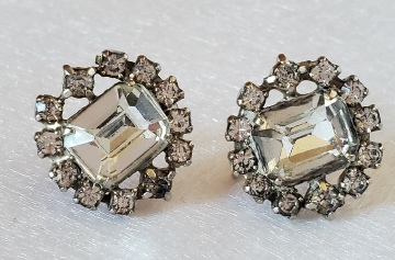 rhinestone screw back clip earrings